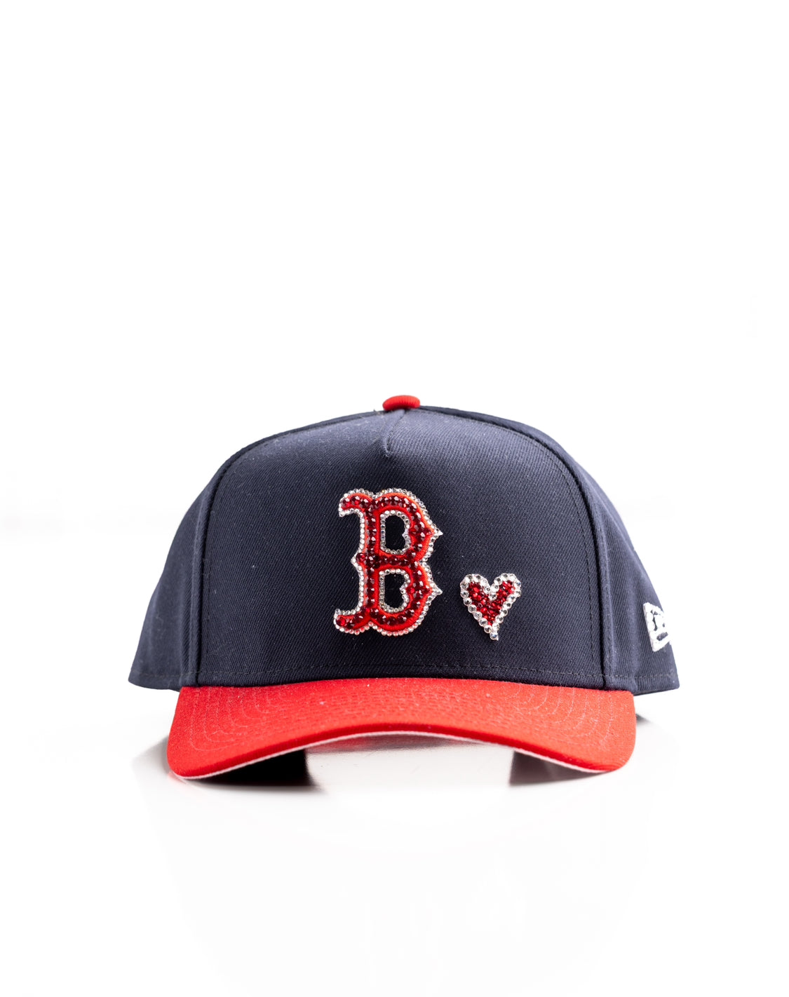 Boston caps with rhinestone hearts