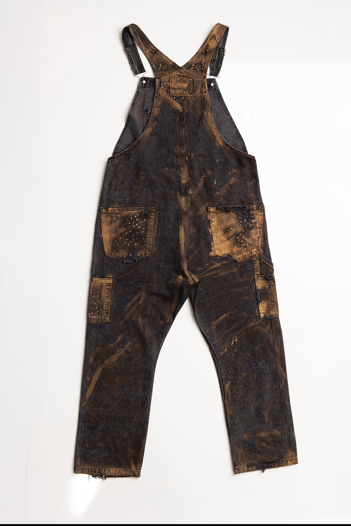 black overalls with flames and beautiful rhinestones