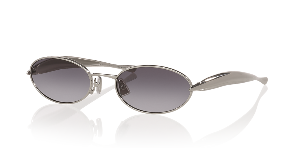 Bottega Veneta Sardine Oval (BV1386S) in silver with gray