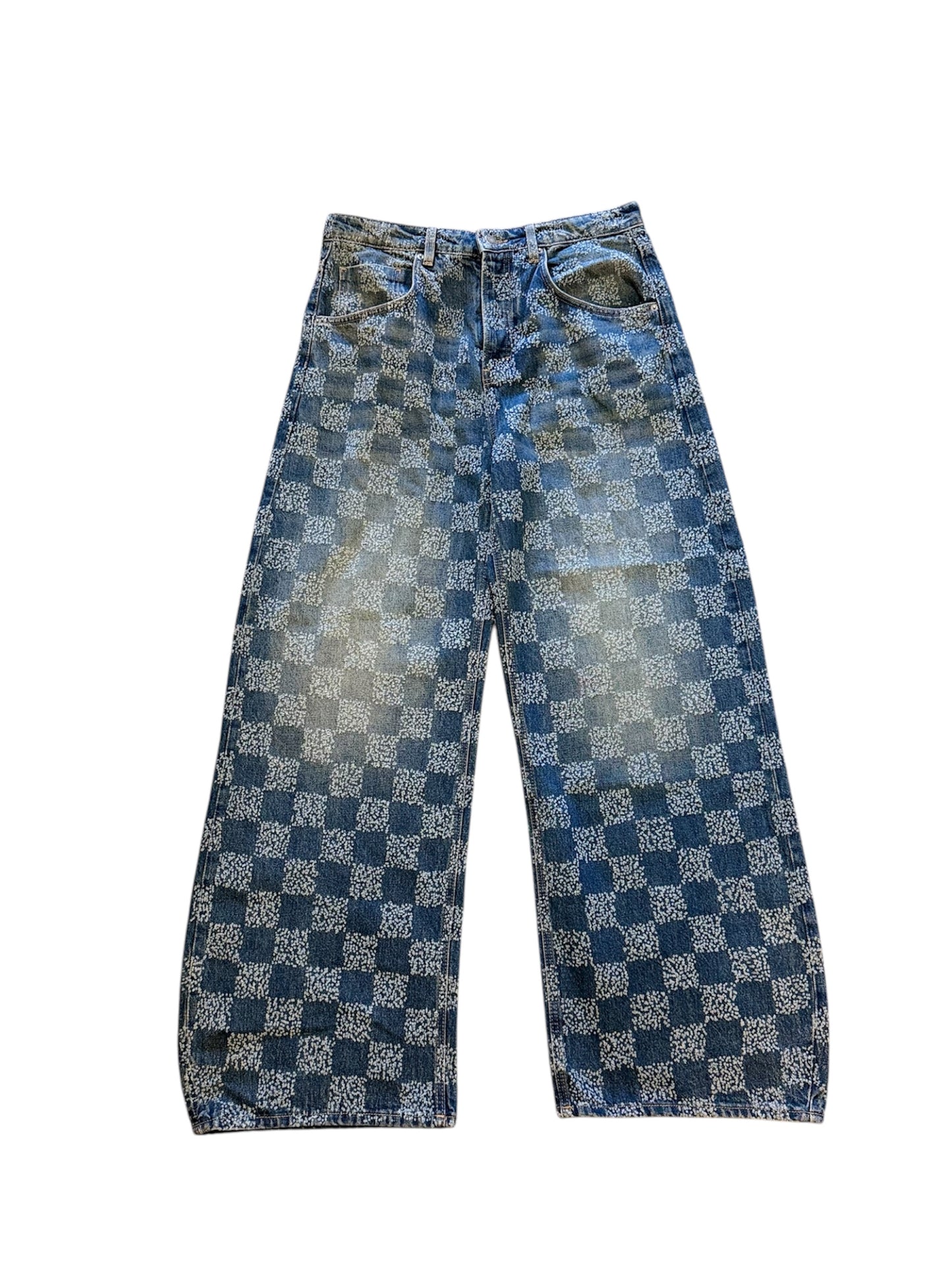 super baggy jeans with plaid