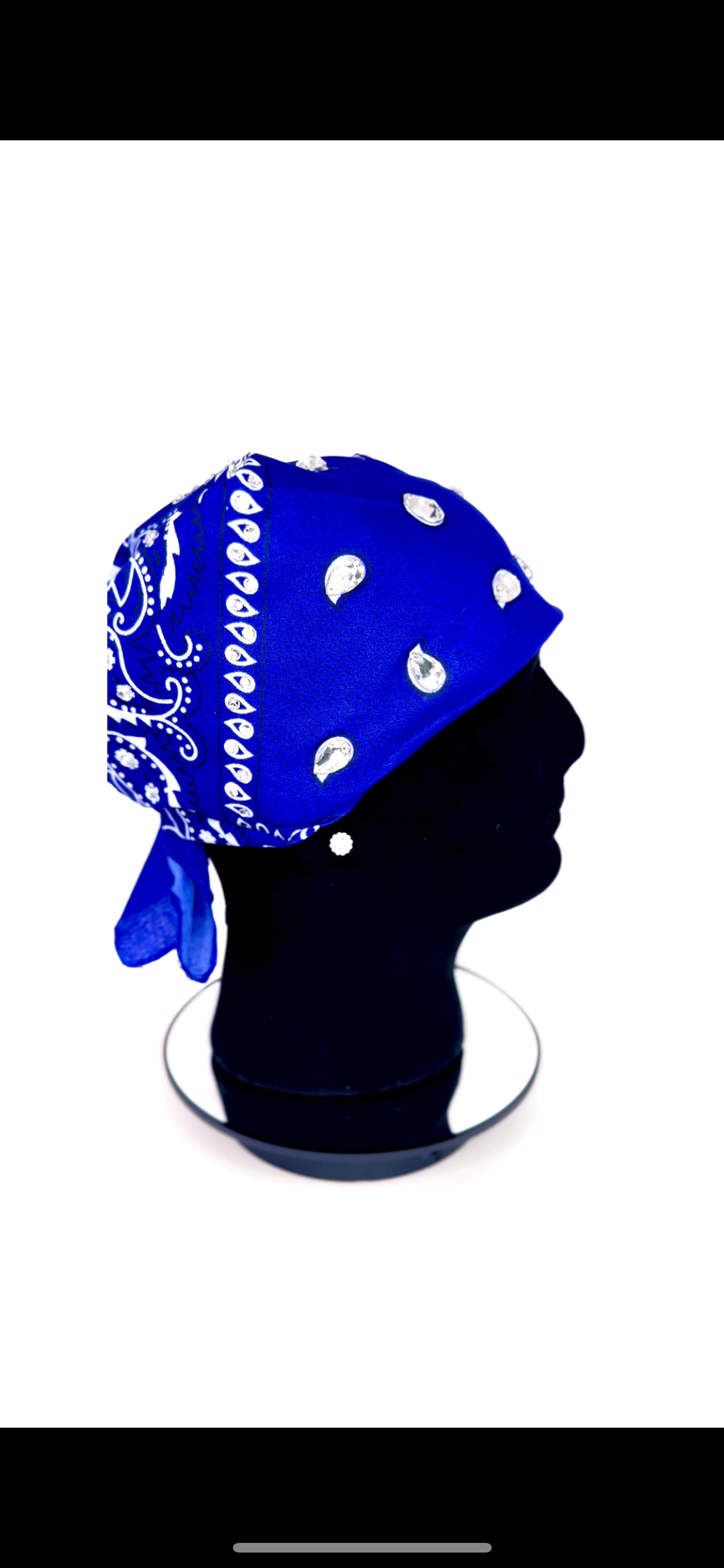 Blue bandana with rhinestone