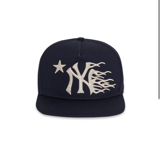 Blue NY hellstar cap with rhinestone