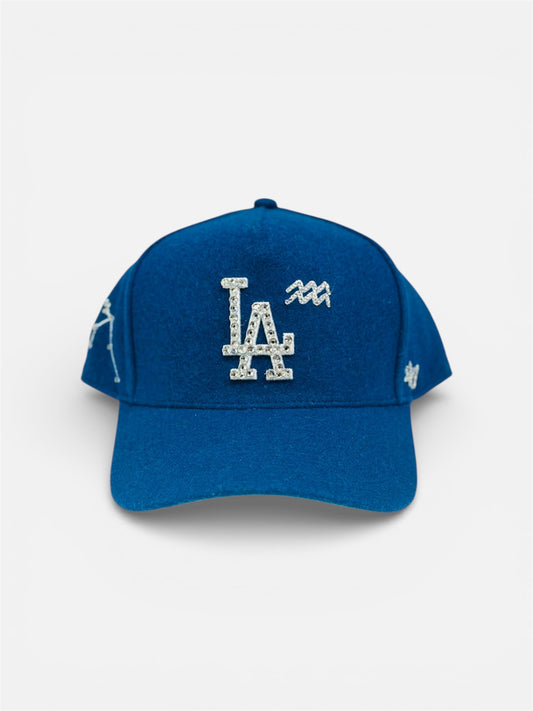 LA Dodgers Cap in Blue with Rhinestone Design