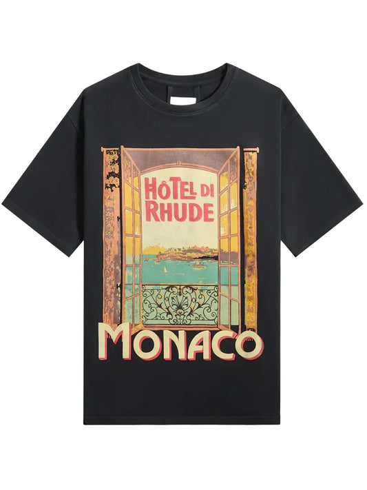 RHUDE HOTEL DI MONACO T-SHIRT
BLACK