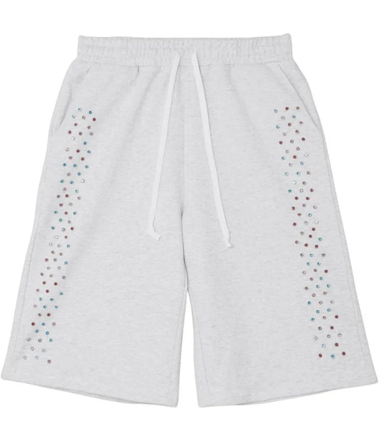 Cactus Valley Crystal Sweat Shorts Grey