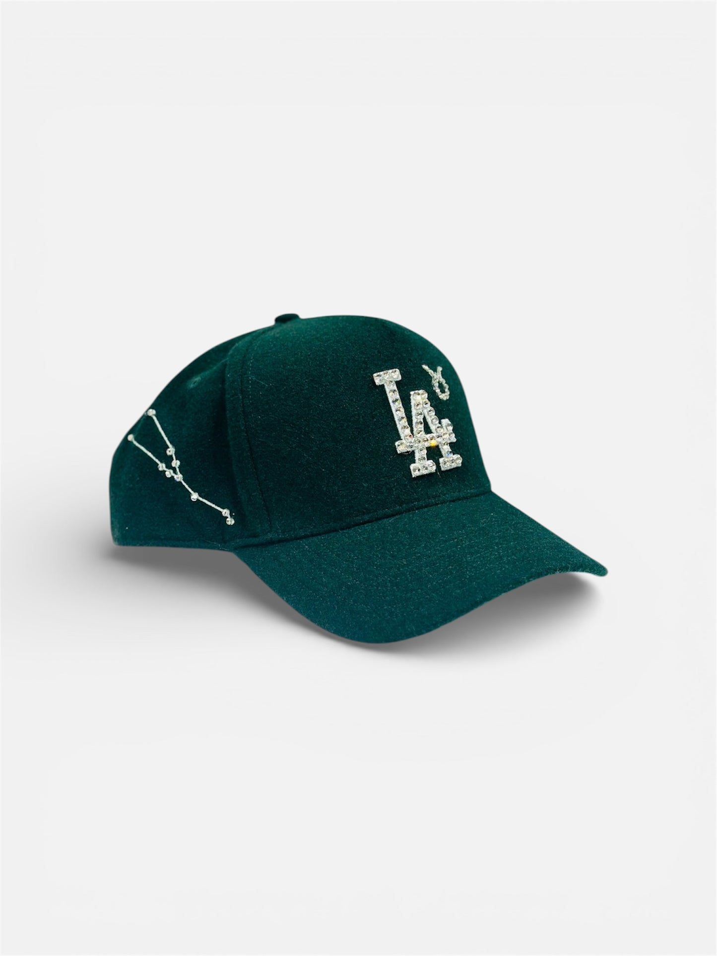 LA Dodgers Green Cap with Rhinestone Design