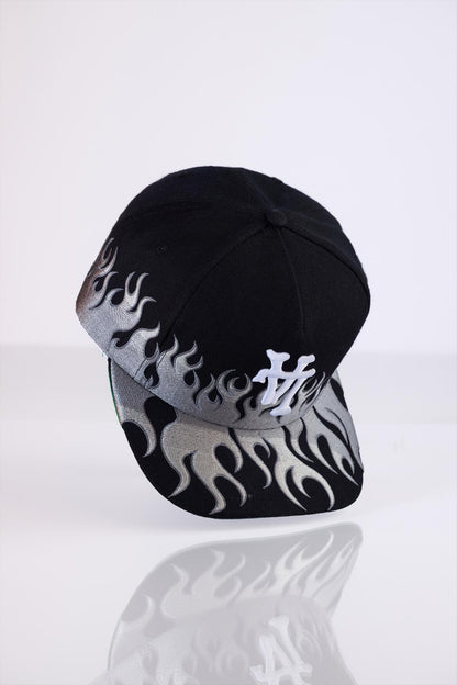 LA Dodgers black and grey Flame hat SnapBack