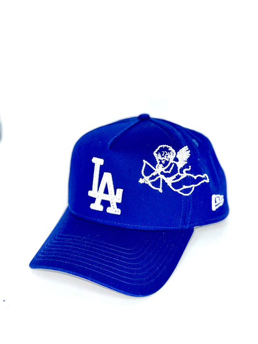 LA Dodgers Blue Snapback Cap with Rhinestone Cupid