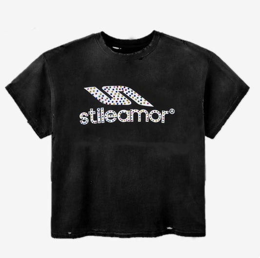 STILE DE AMOR BLACK COLORÃTO
RHINESTONE TEE