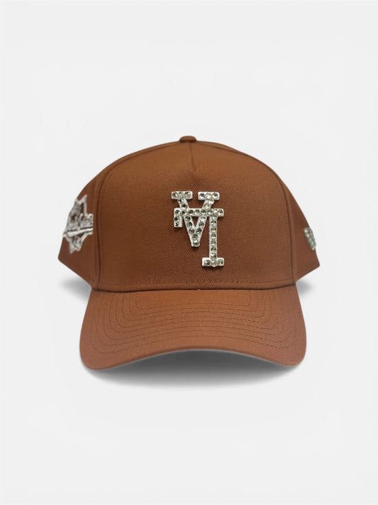 LA Dodgers Upside Down Cap in Carmelite with Rhinestone Designs