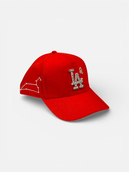 LA Dodgers Cap in Orange with Rhinestone Design