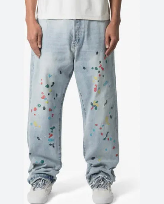 Ultra Baggy Paint Stitched Jeans