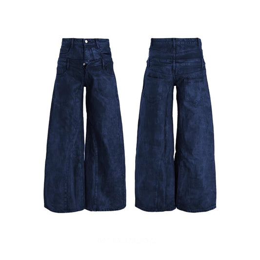 DOUBLE-WAIST WASHED WIDE-LEG
JEANS