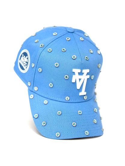 LA Dodgers Upside Down Light Blue Snapback Cap with Rhinestone