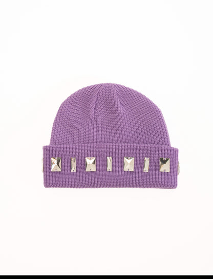 Purple Winter Hat with Rhinestone