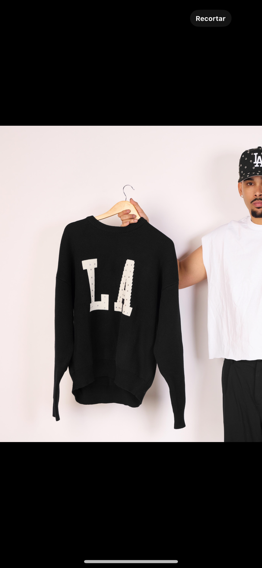 Black sweater from Los Angeles with Rhinestone