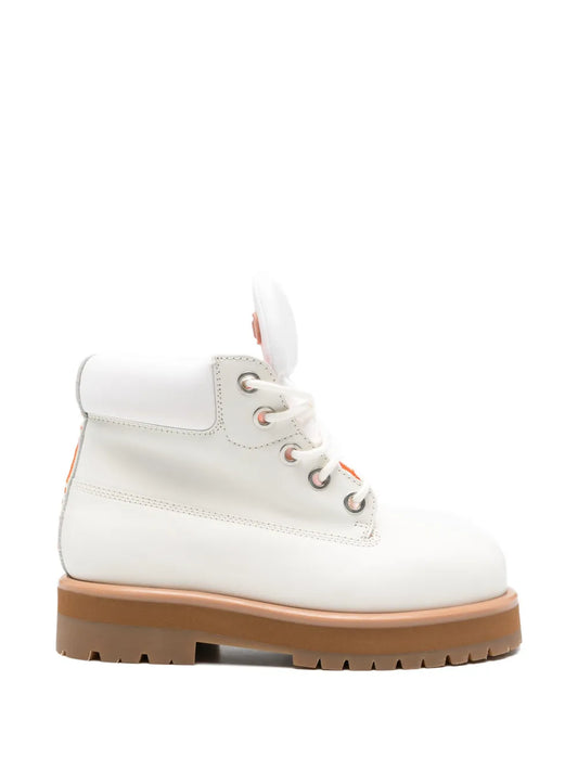 Strada lace-up Boots | White