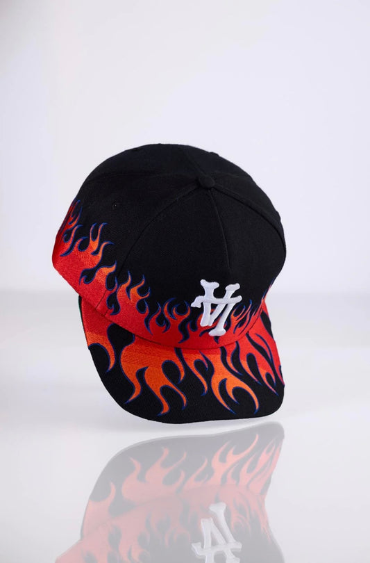 LA upside Down Flame red hat