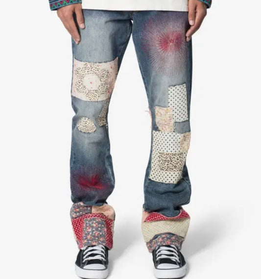 red flare jeans men