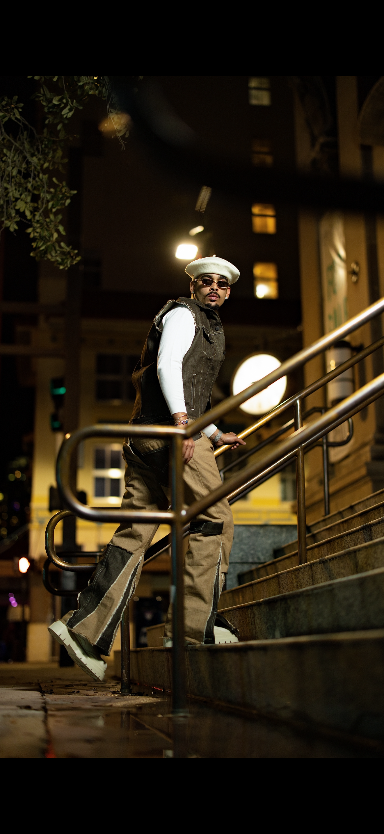 Set de chaqueta , jeans y boina