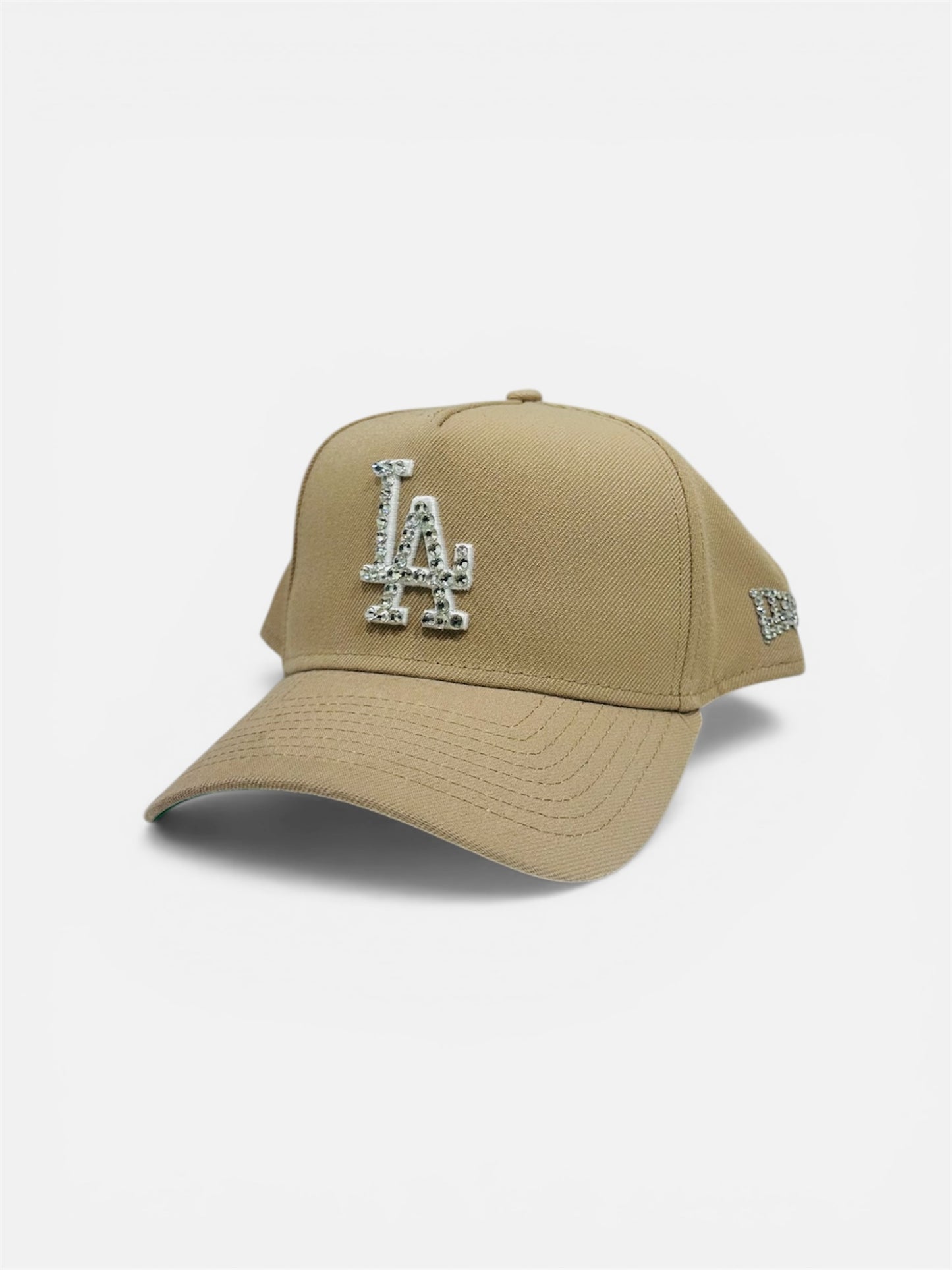 LA Dodgers Cream Cap with Rhinestone Designs