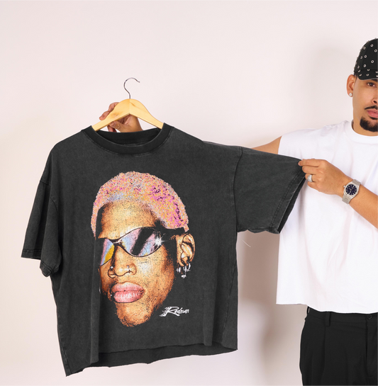 Dennis Rodman short t shirt with Rhinestone