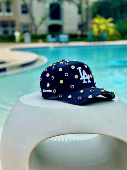 LA Dodgers darle Blue Snapback Cap with Rhinestone