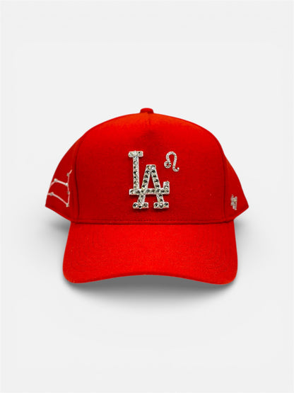 LA Dodgers Cap in Orange with Rhinestone Design