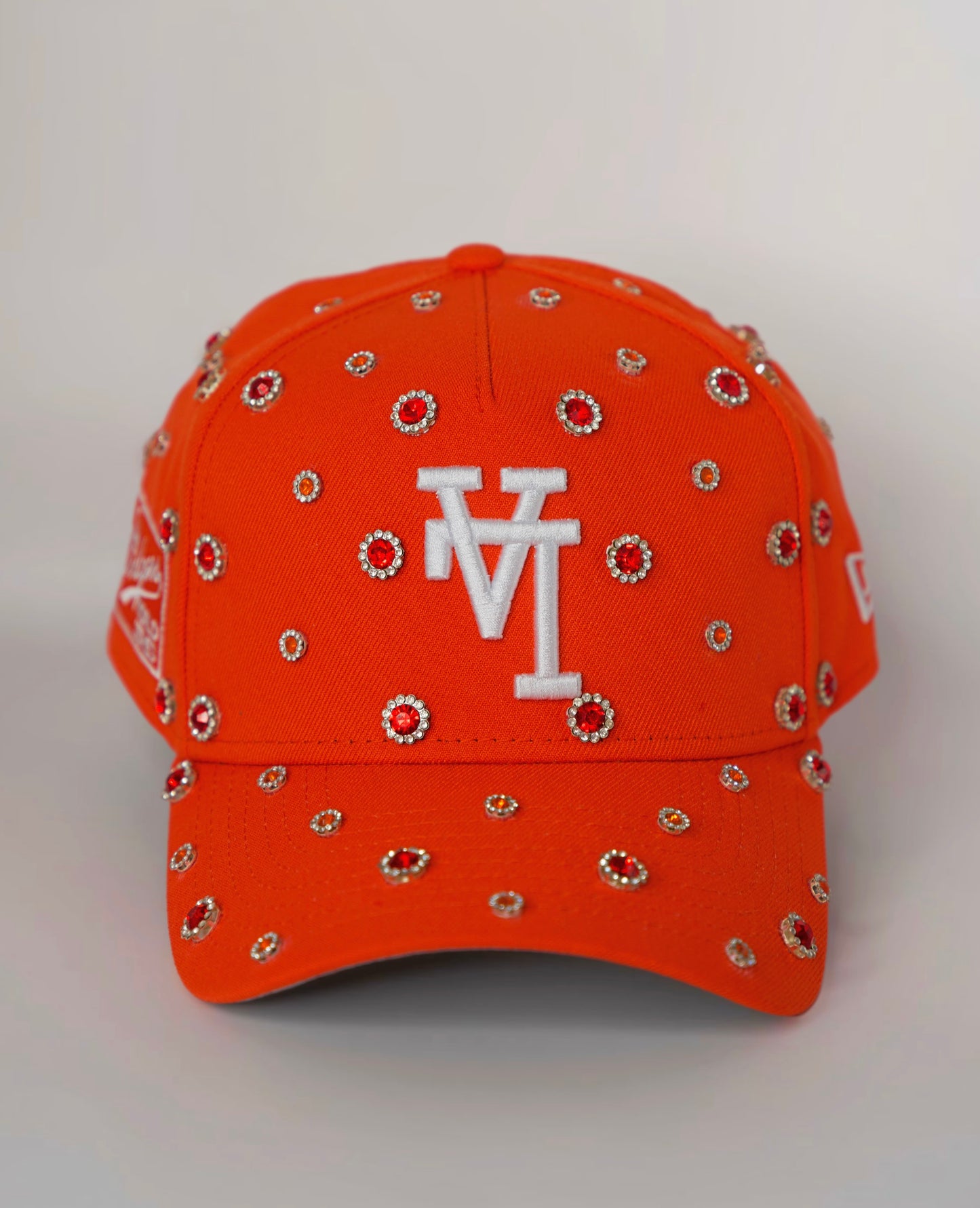 LA Dodgers Upside Down orange Rhinestone Snapback Cap