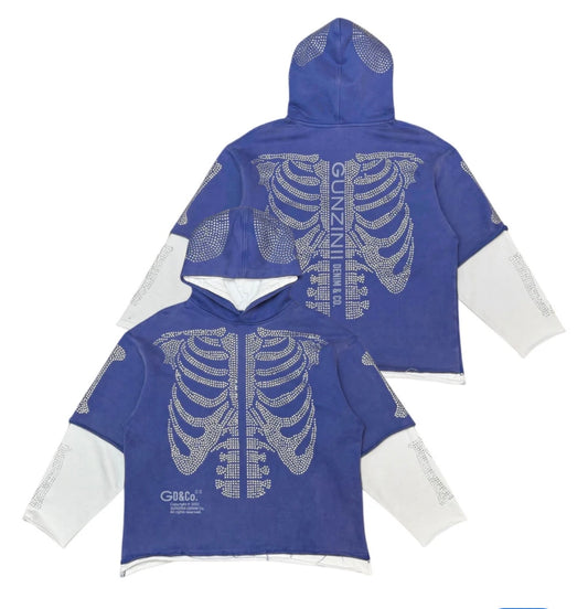 Gunzinii Studded Ribs Royal Hoodie