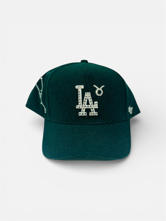 LA Dodgers Green Cap with Rhinestone Design