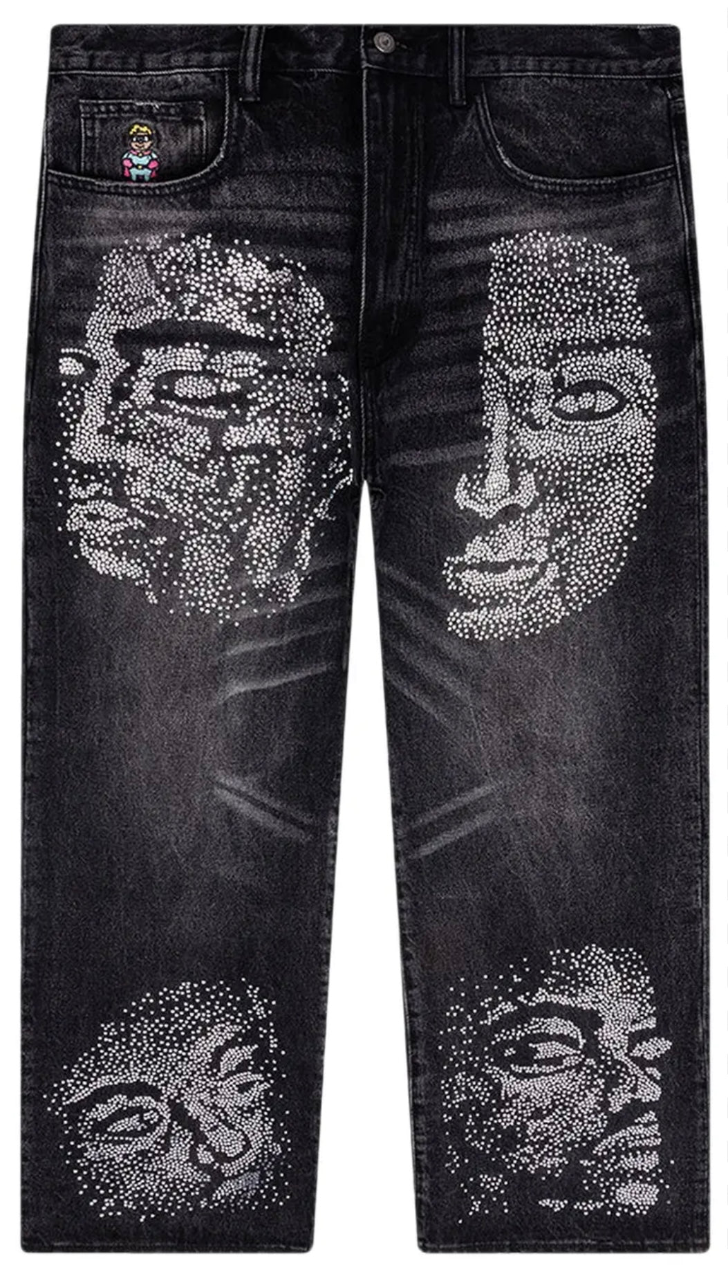 KidSuper Rhinestone Face Jeans
'Black'