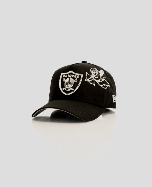 Las Vegas Raiders 'Cherub Official Team Color' 9FORTY A-Frame Snapback Black with Rhinestone