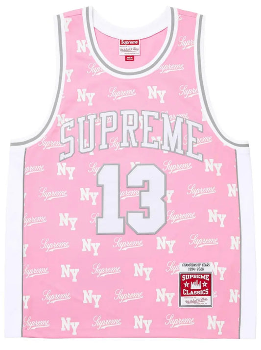 Supreme x Mitchell & Ness
Monogram Jersey 'Pink'