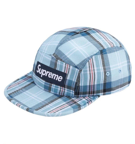 Supreme Lochcarron Blue Plaid Box
Logo Camp Cap Hat