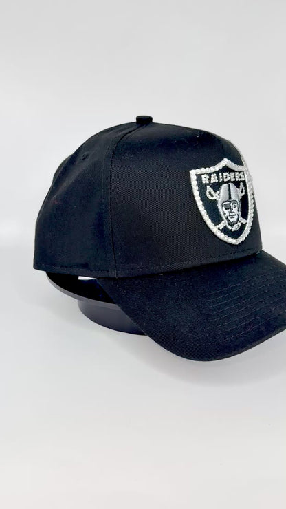 Las Vegas Raiders 'Cherub Official Team Color' 9FORTY A-Frame Snapback Black with Rhinestone