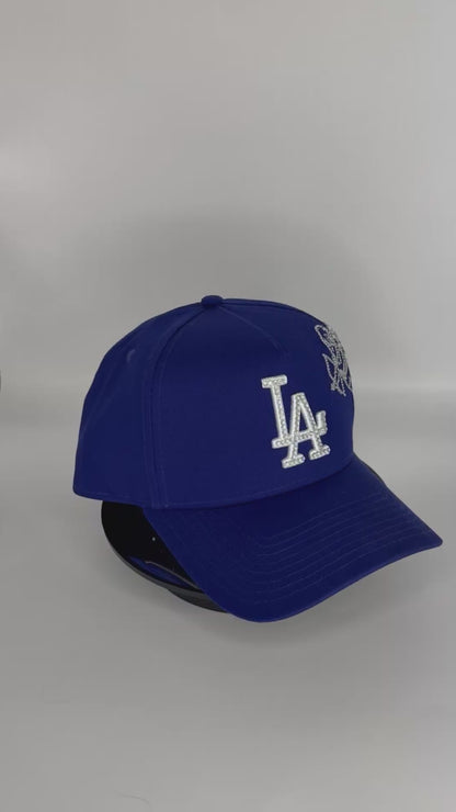 LA Dodgers Blue Snapback Cap with Rhinestone Cupid