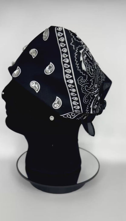 Black bandana with rhinestone