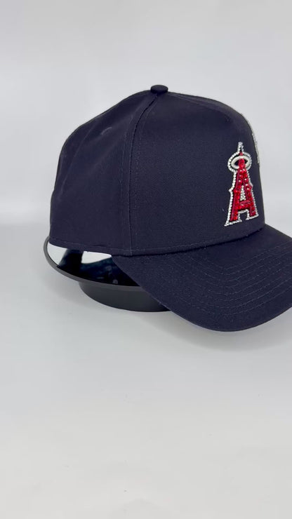 Los Angeles Angels 'Cherub Official Team Color' 9FORTY A-Frame Snapback Navy with Rhinestone