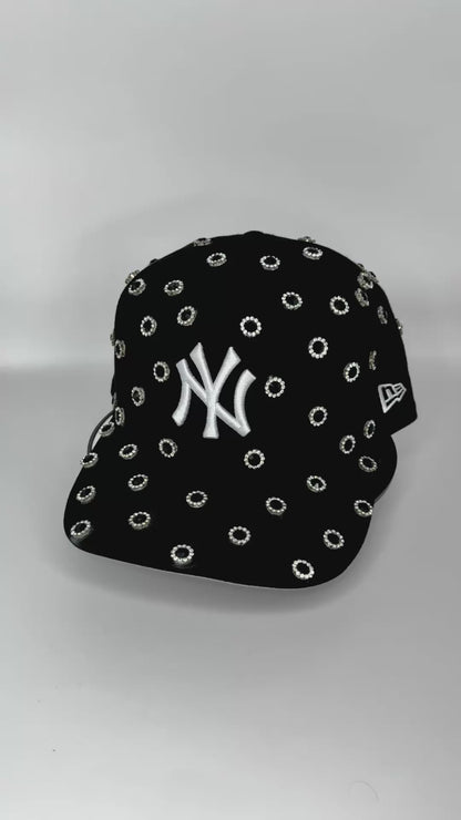 Black NY Yankees SnapBack cap whit Rhinestone